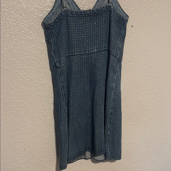 NEW YOUNG FABULOUS & BROKE DENIM RHINESTONE WINSLOW MINI DRESS - Picture 7 of 12